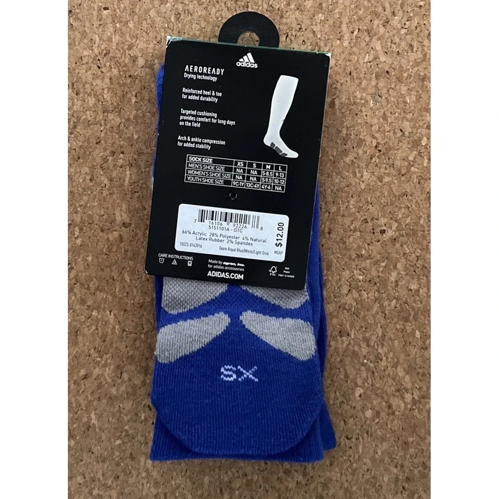 adidas Blue Baseball Over-the-Calf Socks XS